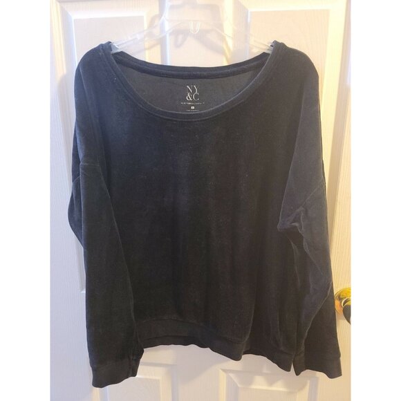 Velvet Sweaters - new york and company Black Velvet /velour Sweater/sweatshirt medium
